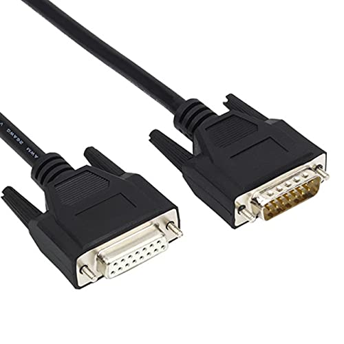 Davitu Wires & Cables - Industrial Grade DB15 Cable Male to Female Parallel Extension Cables 15pin 2 Rows Pinout 1m 5m 10m 30m - (Color: White, Length: 12m)