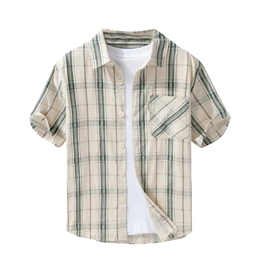 Chemise en coton ample pour homme à manches courtes style japonais confortable