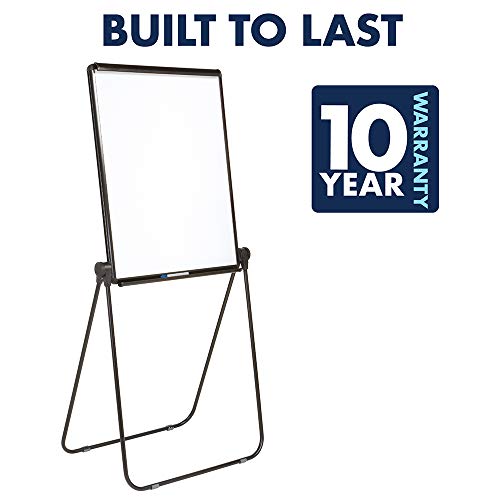 Quartet Easel, Standard, 70" High, Adjustable, 27" X 34" Whiteboard, Reversible, Flip Chart Holder, Ultima, Black Frame (101El) #TOP3