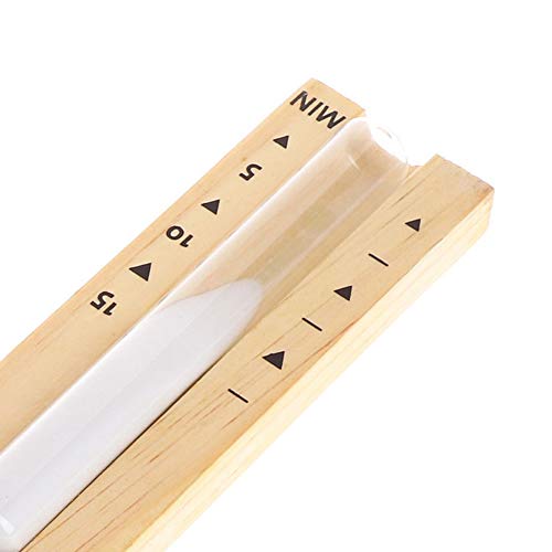 Sauna Hourglass Sand Timer, Beech Wood 15 Minutes Accurate Hour-Glass, Rotating Heat Resistant Wooden Hour Glass (White Sand) #TOP1
