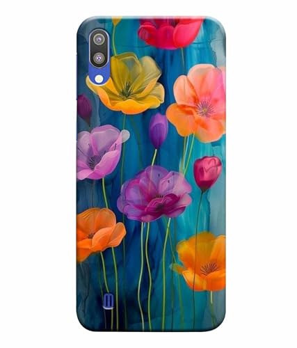 Image of Printed Hard Back Case Cover & Compatible for Samsung Galaxy M10 | Flower Vector Art (Multicolor) - D1193