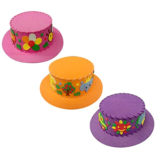 Wrapables® DIY Party Top Hat (Set of 3), Purple, Pink, Orange