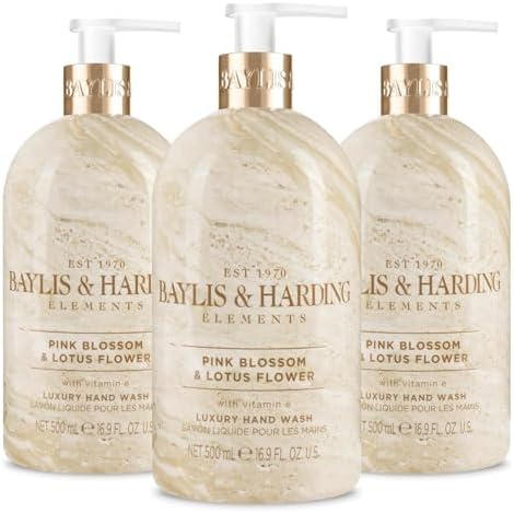 Baylis & Harding Elements Pink Blossom and Lotus Flower Hand Wash, 500 ml (Pack of 1) - Vegan Friendly