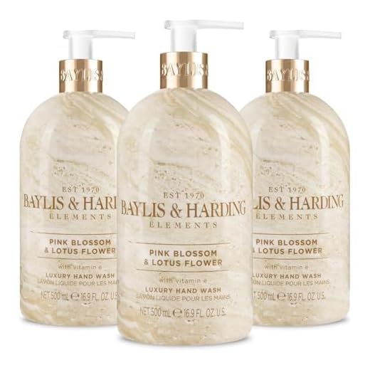 Baylis & Harding BHELHWLF Elements Pink Blossom and Lotus Flower Handwäsche, 500 ml, 3 Stück