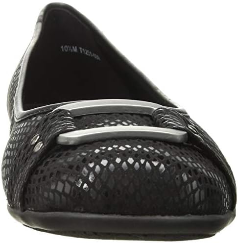 Trotters Women's Sizzle Signature Ballet Flat, Black Snake, 6.0 N US | Image 1