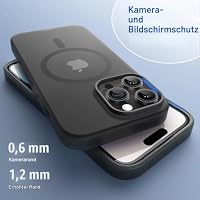 JETech Matte Magnetische Hülle für iPhone 14 Pro, Raumfahrt Schwarz – Ansicht 6