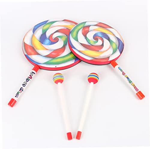 Lollipop Drum with Mallet Rainbow Hand Drum Stick Toy Set Percussion Instrument for Kids 25CM Drums & Percussion Musical Toy Instruments 7 41RIbKTSXpL. AC