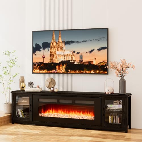 Breezestival 80'' Modern Electric Fireplace TV Stand, Entertainment Center with 50