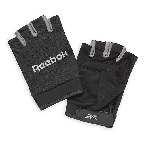 Reebok Classic Fingerless Gym Gloves (Black/Grey, L) by Reebok - Used condition - US$13.60