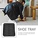 GRIRIW 2pcs Plastic Shoe Trays Indoor Outdoor Boot Drying Mat Entryway Pet Feeding Rug