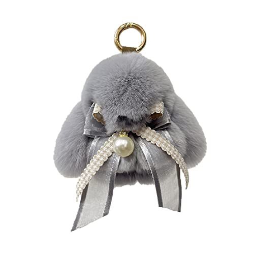 Porte-clés lapin fausse fourrure pelucheux bijou de sac à main tendance