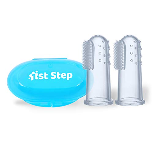 Image of 1st Step Silicone Finger Brush Pack of 2 (Blue)