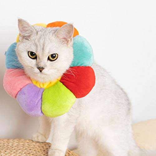 POPETPOP Recuperação Do Gato Ajustável Collar Bonito Girassol Pescoço Em Forma de Cone Isabelino Col
