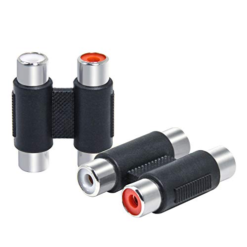 RCA Coupler, 5 Pack RCA Female to RCA Female Adapter Audio Video Cable Extension for Amplifier, Subwoofer