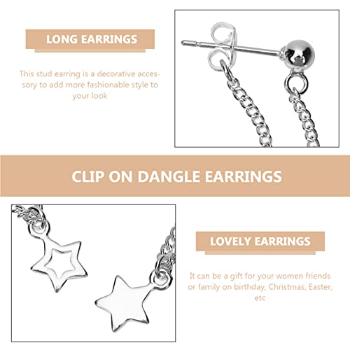 Boucles d'oreilles longue chaîne étoile légères qui ne tirent pas le lobe