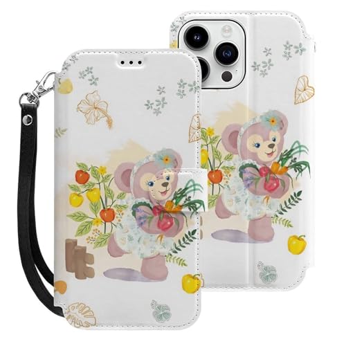 ダッフィーフレンズ iPhone15 Pro Max用ケース 手帳型 財布型 スマホケース カード収納 PUレザー おしゃれ アイフォン15 Pro Max用ケース 全面保護 マグネット式 耐衝撃 脱着簡単