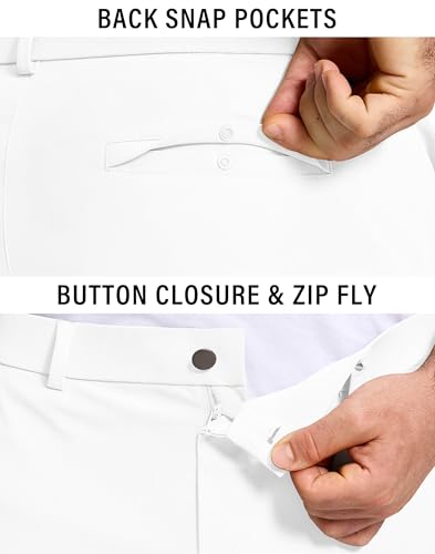 Golf Pants Men 30" 32" 34" Inseam 5 Pockets Stretch Slim Fit Lightweight Quick Dry Dress Chino Trousers4