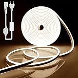【Flexible & DIY】La tira led exterior impermeable es más flexible que otras tiras de luz en el mercado, puede doblarla fácilmente 360 ​​° en cualquier forma que desee. ¡No hay cinta autoadhesiva en la parte posterior de esta tira de neón! Puede usar clips y tornillos de plástico o superpegamento para unirlo.