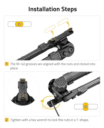 CVLIFE Bipod for M-Rail 30% Carbon Fiber Bipod 8-11 Inches - image 3