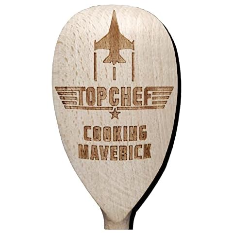 Top Chef Cooking Maverick Wooden Baking Spoon Wood Cooking Baker Present Gift Fan Cover
