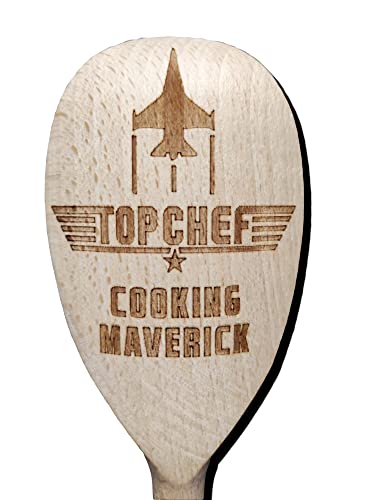 Top Chef Cooking Maverick Wooden Baking Spoon Wood Cooking Baker Present Gift Fan