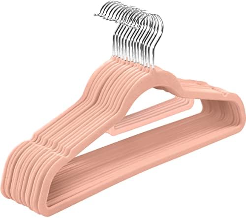 Utopia Home Premium Non-Slip Velvet Hangers [Set of 50] (42cm)  Heavy Duty Velvet Suit Hangers with Tie Bar, 360 degree rotatory hook  Space saving, sturdy to hold Jacket, Jumper & Pullover (Grey)