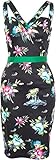 luxvisage pin up pencil 95% Viscose, 5% Elasthan Küstenluder Damen Kleid Taneka Hibiskus Aloha Pencil Dress Schwarz XL