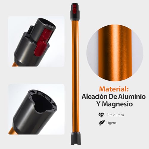 Miniatura 4 de Tubo De Extensión Rígido Para Dyson V7 V8 V10 V11 V15, Con Conexión Rápida Y Dos 2 En 1 Cepillos, Naranja