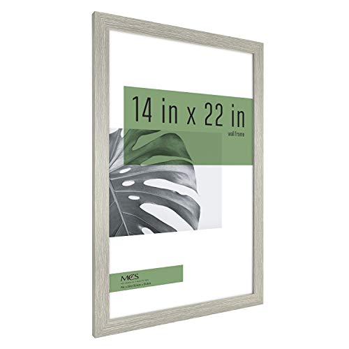 MCS Studio Gallery 14x22 Poster Frame Gray Woodgrain, Vertical & Horizontal Wall Hanging Large Picture Frame for Photos, Posters & Art Prints (1-Pack)