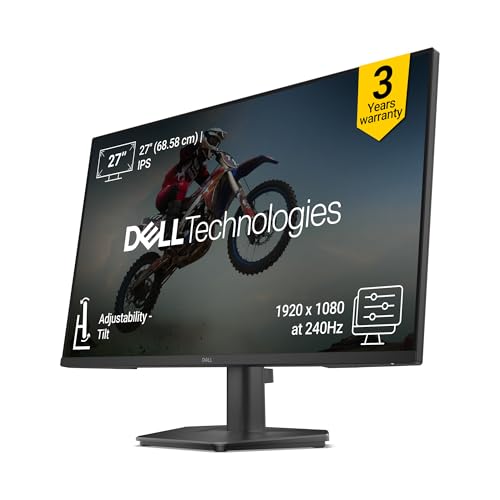Image of Dell SE2726HG 27 inch (Smartchoice) FHD Gaming Monitor | 240Hz Fast IPS | 0.5ms Response | AMD FreeSync Premium | HDR10 | 99% sRGB | Eye Comfort Certified | HDMI 2.1 & DP 1.4 Ports | Tilt Stand | Black