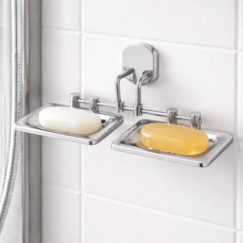 Image of ZANORD� Bathroom Hardware Accessories,Heavy Duty Stainless Steel - AISI 304,Chrome Polished Finish (Thor, Double Soap Dish)