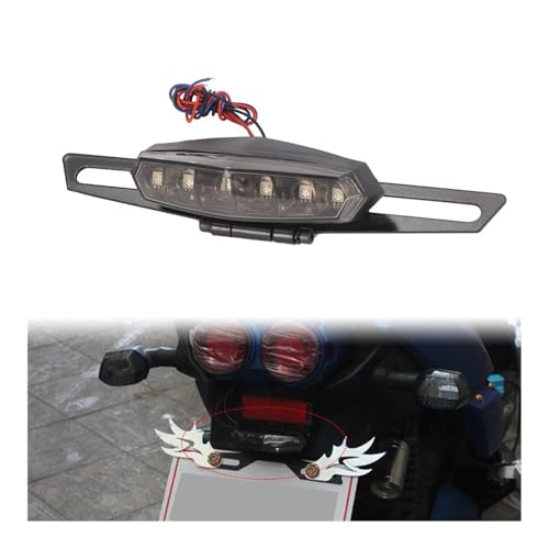 Feu arrière de moto résistant aux vibrations avec support plaque