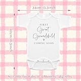 Xheanxu Pregnancy Announcement Onesie Bodysuit, Baby Reveal Vest First Great Grandchild Coming Soon, Newborn Announcement Short Sleeved, Baby Cloth Gifts Ideas For Dad Or Grandparents - Image 2