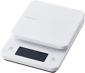 エレコム キッチンスケール 最大3kg 最小0.5g表示 バックライト付 0g表示 自動電源オフ ホワイト HCS-KSA01WH