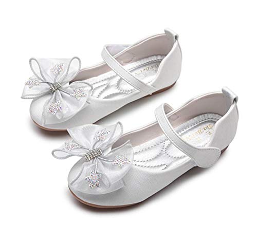 Little Girl Adorable Mary Jane Dress Shoes with Bow, Princess Ballerina Ballet Flats for Girl Party Wedding School Shoe2