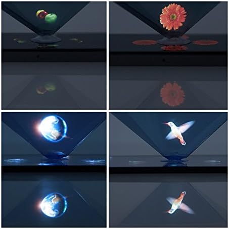CoCreators 360 Virtual Reality Mini 3D Holographic Projection Pyramid with Suction cup for any Smartphone or Tablet
