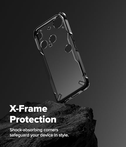 Image of Ringke Fusion-X Compatible with Nothing Phone (3) Case Back Cover Transparent Hard Back Soft Flexible TPU Bumper Scratch Resistant Shockproof Protection - Black
