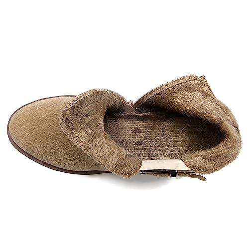 Chaussons élastiques beiges à talons blocs pour le bureau