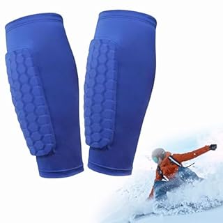 1 Paire Protection Tibia Ski Protege Tibia Ski Chaussette de Tibias Élastiques Anti Collision Longs Structure en Nid d'abeille Protecteurs élastiques Anti Structure en Nid d'abeille Le Skier Football