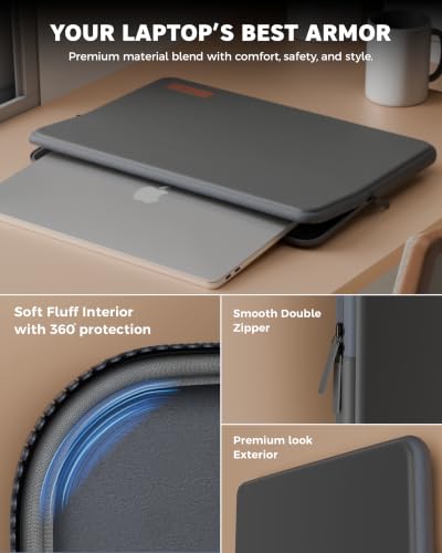 Image of FEDUS MONARC Designer Premium Vegan Leather Laptop Sleeve Bag Case 13.3 inch, Shockproof Office Laptop Cover Pouch Accessories Carrying Bag for MacBook, HP, Dell, Lenovo, Asus for Men & Women