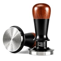 Dusefogo Kaffee Tamper, Kaffeemehlpresser mit Holzgriff, kaffeestempel Edelstahl mit Base Ripple, Espresso Tamper mit 30lbs Anpressdruck Auto-Rebound 58mm – Ansicht 1