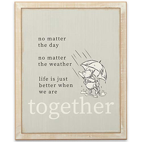 Image of Open Road Brands Disney Winnie the Pooh and Piglet Better Together Wood Wall Decor For Nursery, Bedroom or Play Room