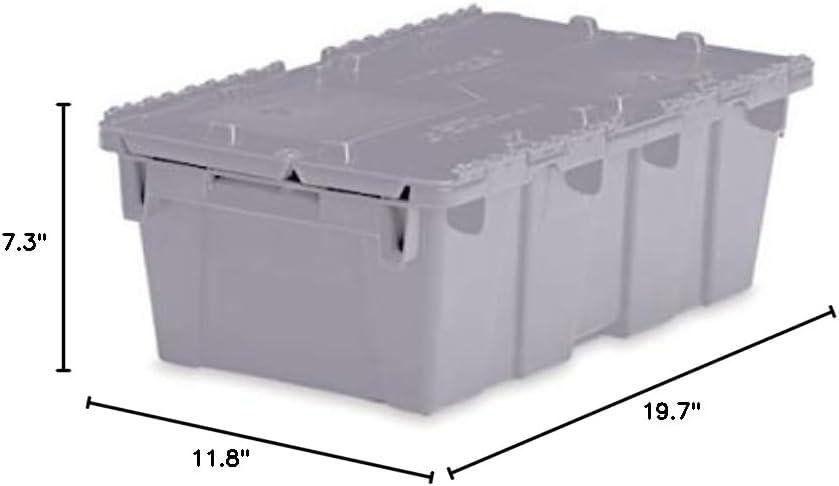 Medium Storage Tote with Lid 19.7" L x 11.8" W x 7.3" H - Gray