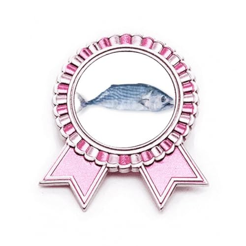 Broche poisson océan bleu M métal, accessoire mode femme pour veste et manteau