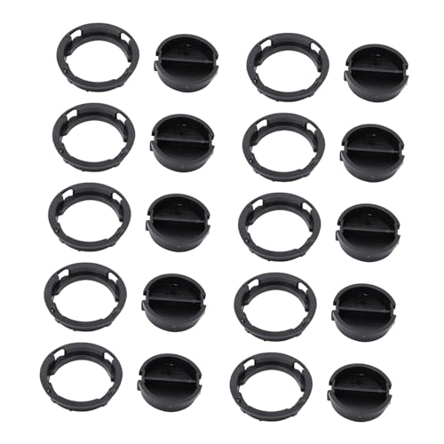 DIYEAH 50Pcs Double Bottom Plugs for Piggy Banks and Coin Jars Durable Plastic Lids Black Color Easy Installation No Tools Required for Saving Boxes and Plaster Dolls