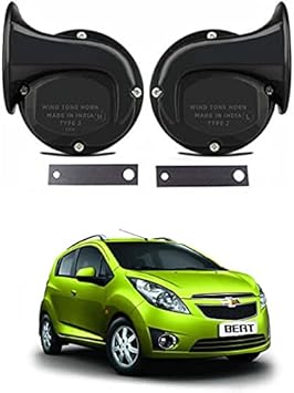 RKPSP Universal Windtone Jalwa Horn (2 and 4 Wheelers), Black Color, Heavy Plastic Body, Set of 2, 12V Voltage for Beat Universal for All Models