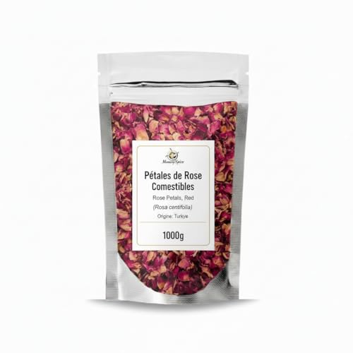 Pétales de rose comestibles rouges vrac 1000 gr décor gâteau mariage