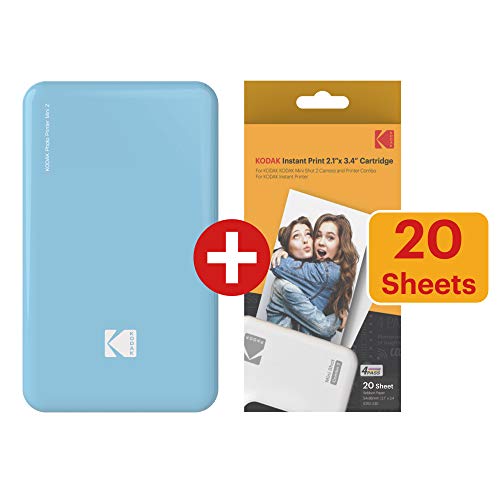 KODAK Mini 2 HD Wireless Portable Mobile Instant Photo Printer Compatible w/iOS
