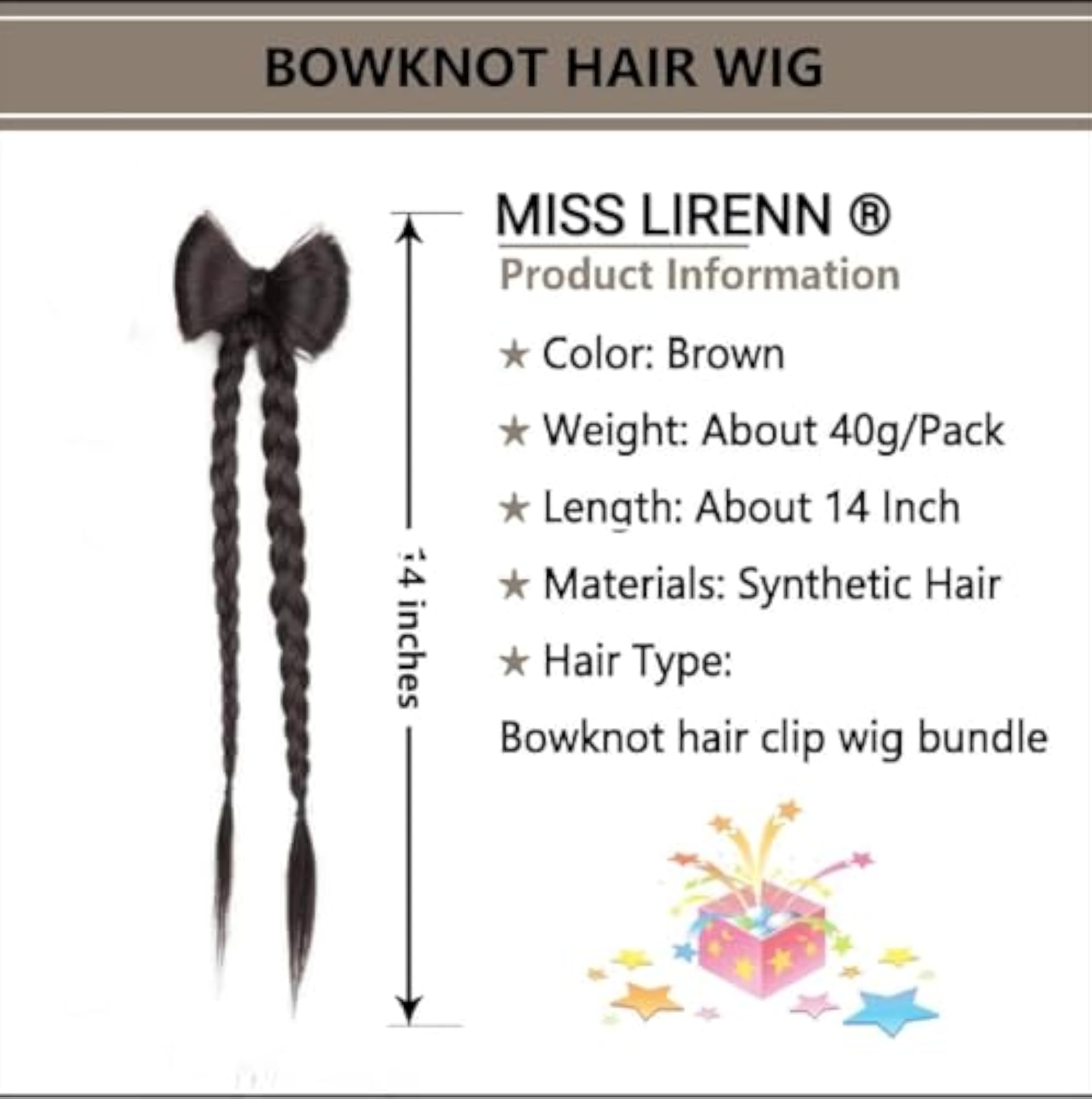 Hair Bow Knot Design Ponytail Extensions, 2 Styles with Barrette