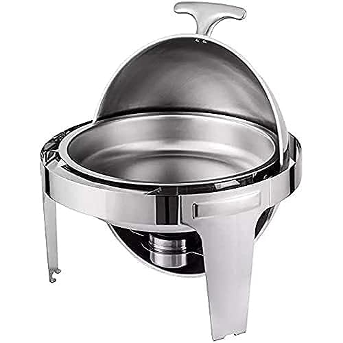Chafing Dish mit Rolldeckel, 6,8 l, komplettes Chafer- und Buffetwärmer-Set aus Edelstahl mit Lebensmittelpfanne, Wasserpfanne und Brennstoffhaltern für Hochzeiten und Partys – Bild 5